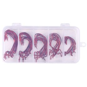 Outdoor Fishing Cranked Stripers Hook Set (Color: Red, Accessory Type: Fishing Hooks)